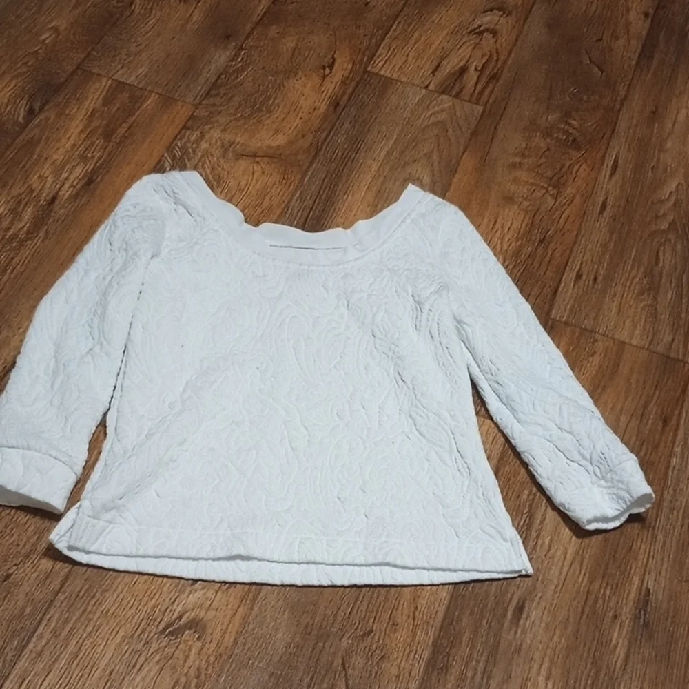 Banana Republic White Textured Blouse